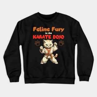 Feline Fury in the Karate Dojo Karate Cat Crewneck Sweatshirt